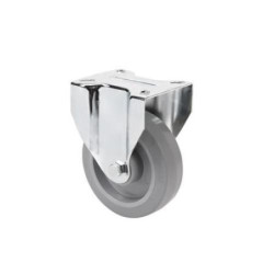 RUEDA FIJA 100 GOMA GRIS ELASTICA 170KG.