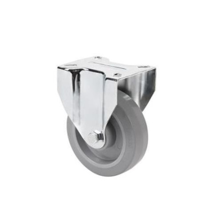 RUEDA FIJA 100 GOMA GRIS ELASTICA 170KG.