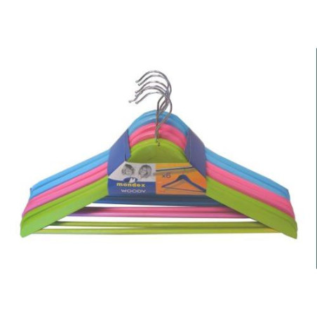 LOTE 6 PERCHAS MADERA COLORES 9301/6