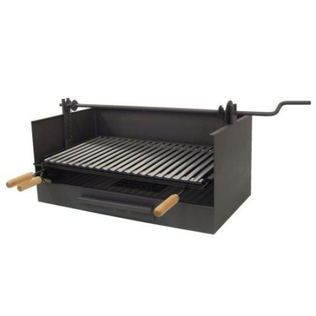 CAJON BARBACOA C/ELEVADOR.PARRILLA INOX.61X40X33CM