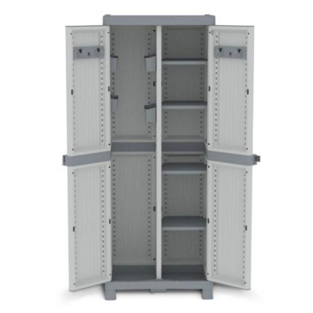 ARMARIO DE RESINA WAVE ESCOBERO GRIS 181X70X43CM