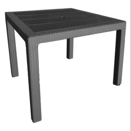 MESA ELEGANTE RATAN NEGRO 80X80X72CM. 4098-06