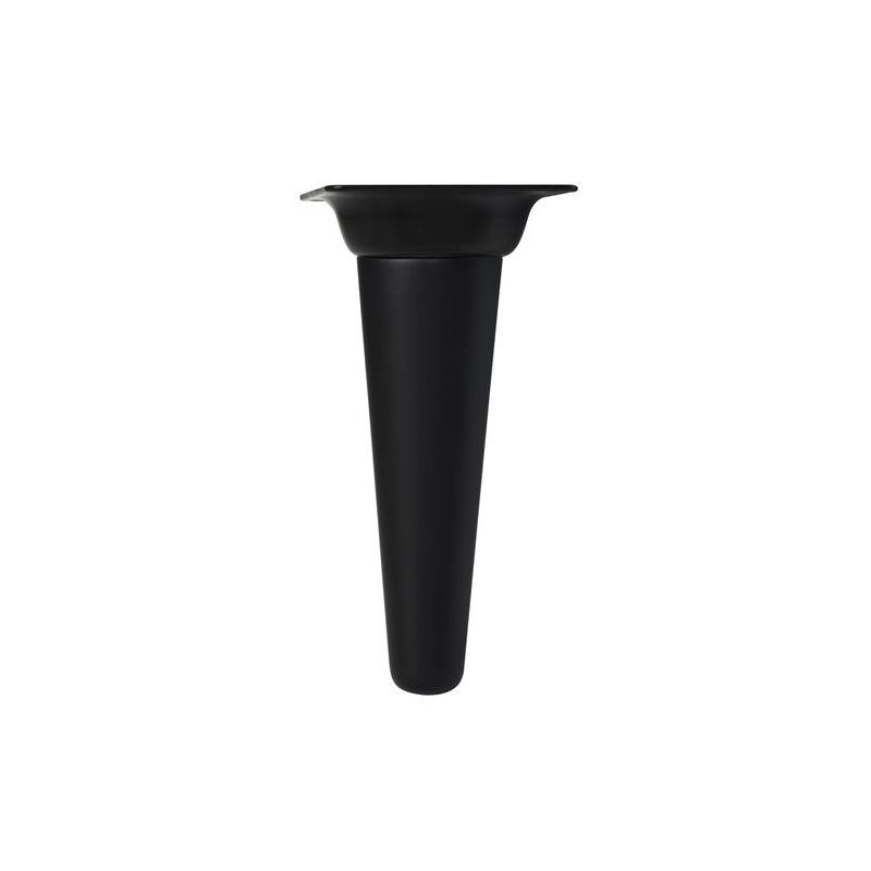 PATA CONICA RECTA 150MM NEGRA/PLATO METAL NEGRO