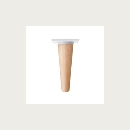 PATA CONICA RECTA 150MM BARNIZ/PLATO METAL BLANCO