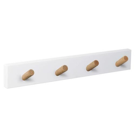 PERCHA PARED BLANCA 4 POMOS INCLINADOS NATURAL