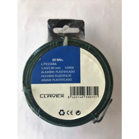ALAMBRE PLASTIFICADO VERDE 1,6/2,8 MM X 15M. 39074
