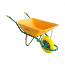CARRETILLA OBRA AMARILLA 85L. RUEDA IMPINCHABLE