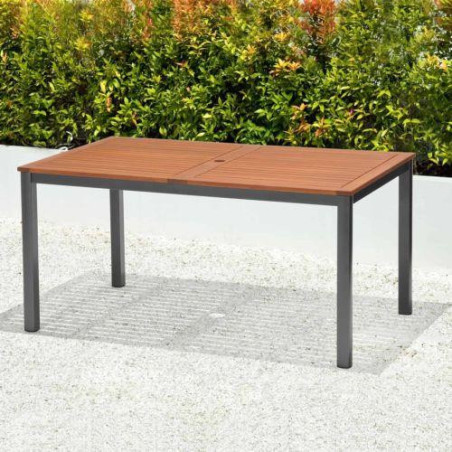 MESA NAPOLES MADERA Y ALUMINIO 150X90X74