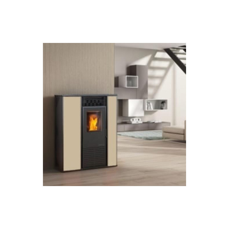 ESTUFA PELLET ALICE S1 COLOR ACERO BEIGE- E7001DV