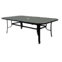 MESA FIJA DE ACERO Y TABLERO CRISTAL 150X90