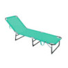 CAMA PLEGABLE EN ACERO GRIS Y TEXALINE TURQUESA