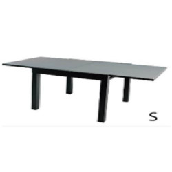 MESA AL.CRISTAL EXTEN.FIDJI 80/160X80CM. ANTRACITA