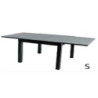 MESA AL.CRISTAL EXTEN.FIDJI 80/160X80CM. ANTRACITA