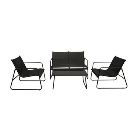 SET JARDIN 4 PLAZAS MARAJO ACERO Y TEXALINE GRIS
