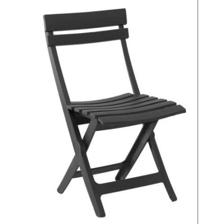 SILLA MIAMI PLEGABLE ANTRACITA 80X42X50CM. 490360