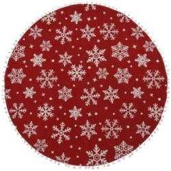 ALFOMBRA REDONDA ROJA CON MOTIVO NAVIDEÑOS