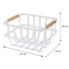 CESTA METAL BLANCA 2 ASAS COLOR MADERA 170455860