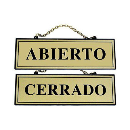 PLACA ABIERTO-CERRADO LATONADO 110