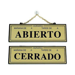PLACA ABIERTO-CERRADO CON HORARIOLATONADO 109