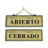 PLACA ABIERTO-CERRADO CON HORARIOLATONADO 109