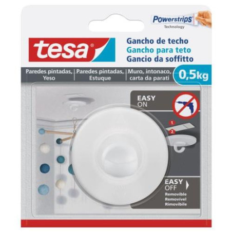 GANCHO ADHESIVO TECHO PARED PINTADA 0,5KG. 77781