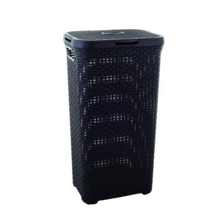 CESTO CON TAPA 40L.NATURAL STYLE MARRON 193009