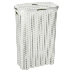 CESTO CON TAPA 40L.NATURAL STYLE BLANCO 193010