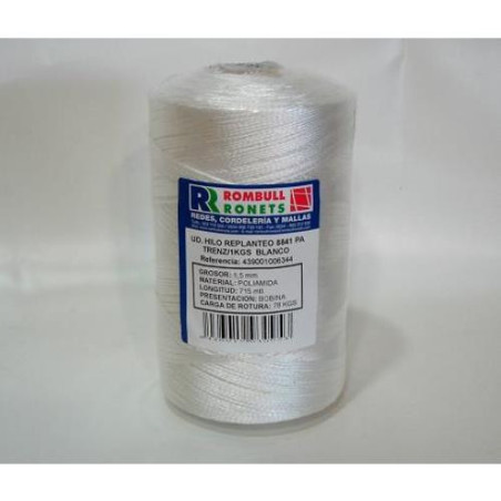 HILO REPLANTEO POLIAMIDA TRENZADO BLANCO 1 KG.