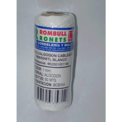 HILO ALGODON PARA ALIMENTOS 1 MM. BCO.50 M.