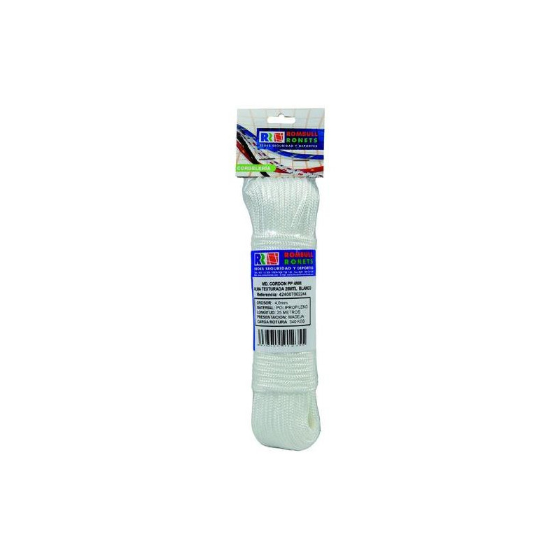 CORDON RIEL POLIPROPILENO 2,5 MM. BLANCO 15 M.