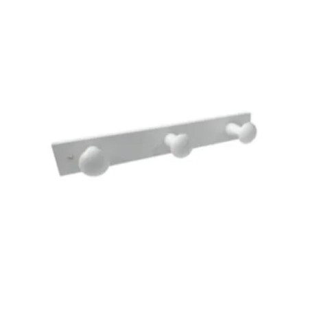 COLGADOR MADERA DE PINO 3 POMOS BLANCO