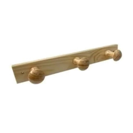 COLGADOR MADERA DE PINO 4 POMOS NATURAL