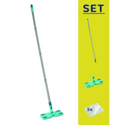 SET MOPA ATRAPAPOLVO+PALO+5 GAMUZAS CLEAN & AWAY