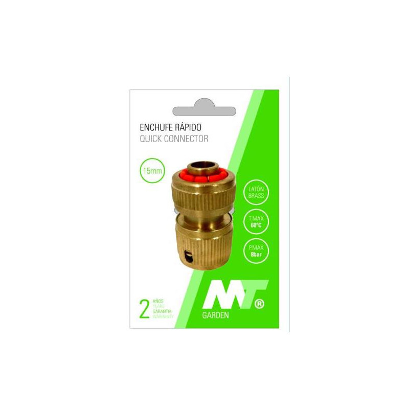 CONECTOR RAPIDO LATON CON STOP PARA MANGUERA 19MM