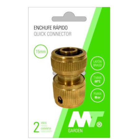 CONECTOR RAPIDO LATON PARA MANGUERA 15MM
