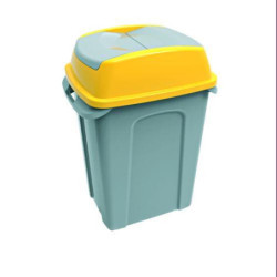 CONTENEDOR CON TAPA BASCULANTE 70L. AMARILLO 4326