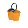 CUBO CON ESCURRIDOR OVALADO 15 L. NARANJA 09050