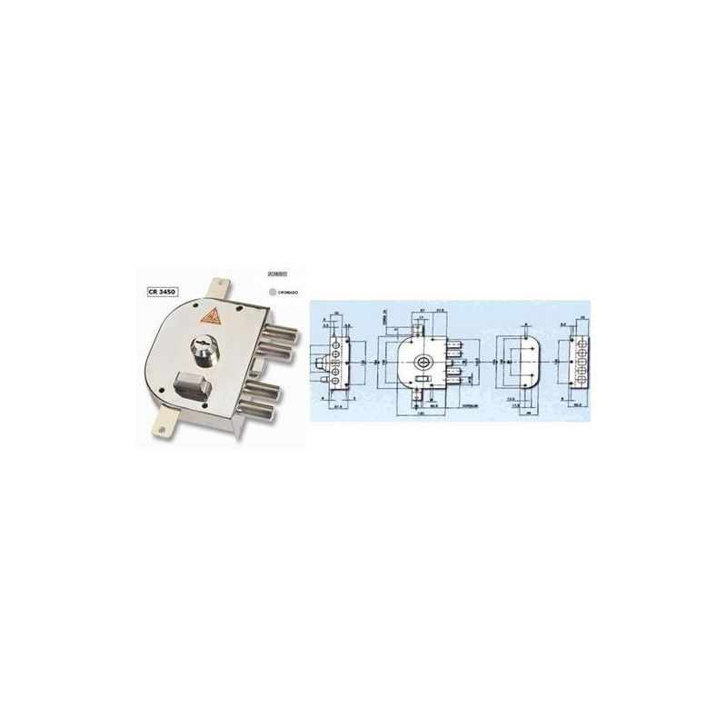 CERRADURA CR-3450 DCHA. CROMO + BARRAS CODIVEN CERRADURA CR-3450 DCHA. CROMO + BARRAS CODIVEN