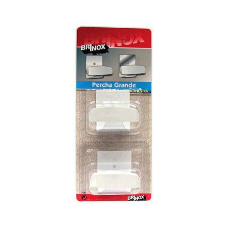 PERCHA GRANDE ADHESIVA BLANCA (DISPLAY-2) 7044