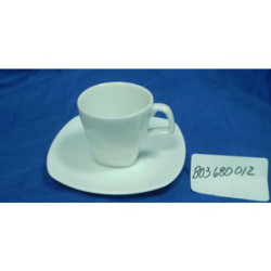 JUEGO 6 TAZAS CAFE PORCELANA BLANCA REDONDA PURITY