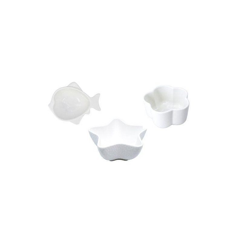 PLATO PORCELANA SNACK FORMAS MARINAS SURT.FIH372