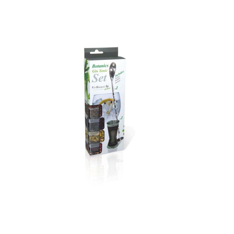 SET 4 BOTANICOS GIN+CUCHARILLA+MEDIDOR F1K037
