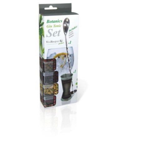 SET 4 BOTANICOS GIN+CUCHARILLA+MEDIDOR F1K037