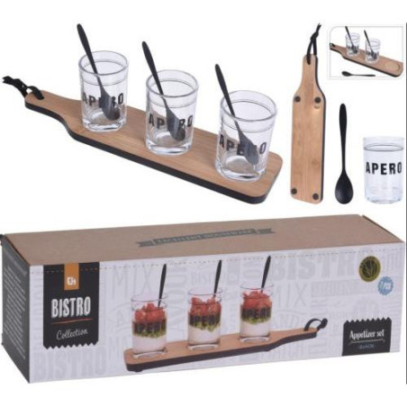 SET TABLA CON VASOS 7PZAS 210000520