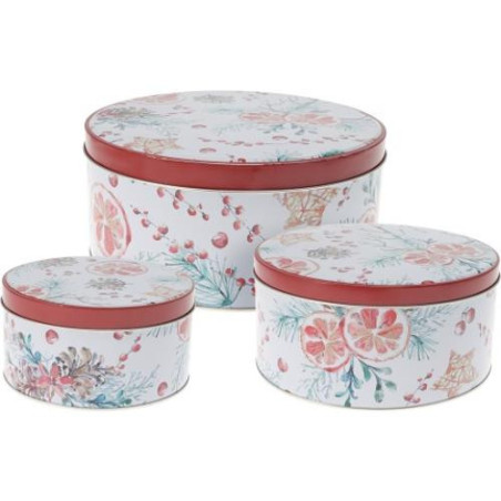 SET 3 CAJAS ORDENACION METALICAS DECORADAS