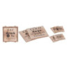 SET 4 POSAVASOS MADERA DECORADOS NB1401010