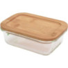 CONTENEDOR ALIMENTOS CRISTAL C/TAPA BAMBU 370ML.