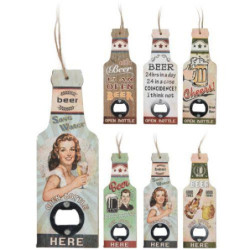 ABRE BOTELLAS CHAPAS DECORADO 20X7X0,9 CM.