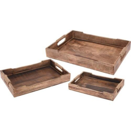 SET 3 BANDEJAS MADERA CON ASAS A44710620 SET 3 BANDEJAS MADERA CON ASAS A44710620
