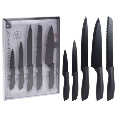 SET 5 CUCHILLOS COCINA C/NEGRO 404000740
